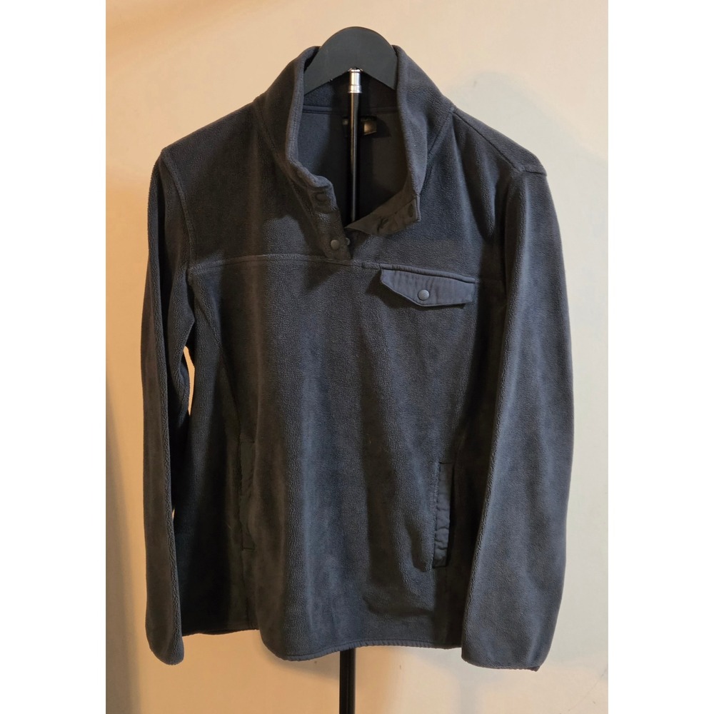 32 Degrees Heat Snap Front Fleece Pullover Women's Size Medium Green Blue